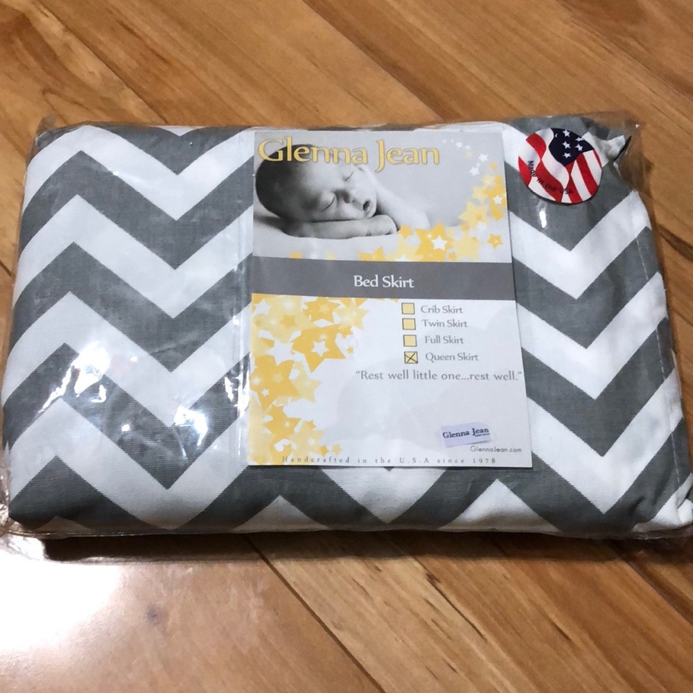 Glenna Jean chevron design queen bed skirt
